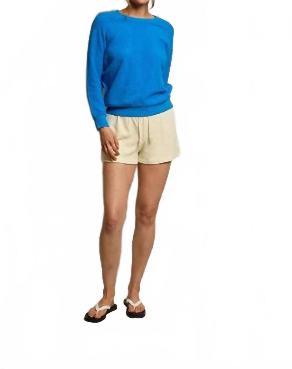 NEW PERFECTWHITETEE ziggy inside out crewneck sweatshirt in cobalt